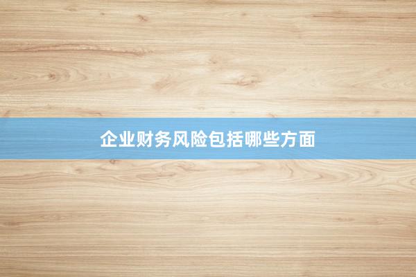 企业财务风险包括哪些方面