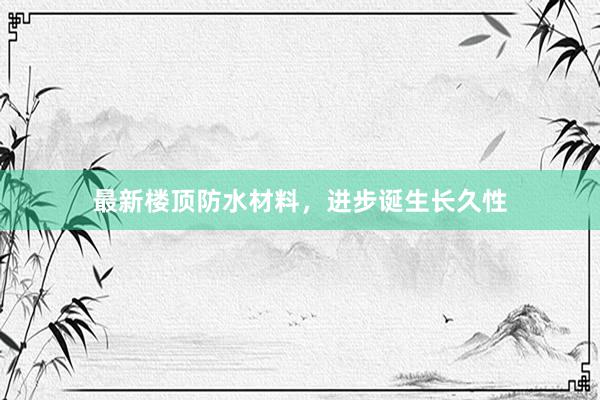 最新楼顶防水材料，进步诞生长久性
